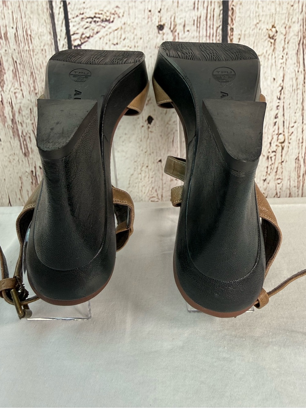 Audley London Leather Strappy Heeled Modern Sandals Made in Spain Size 39.5 EU - Picture 16 of 16